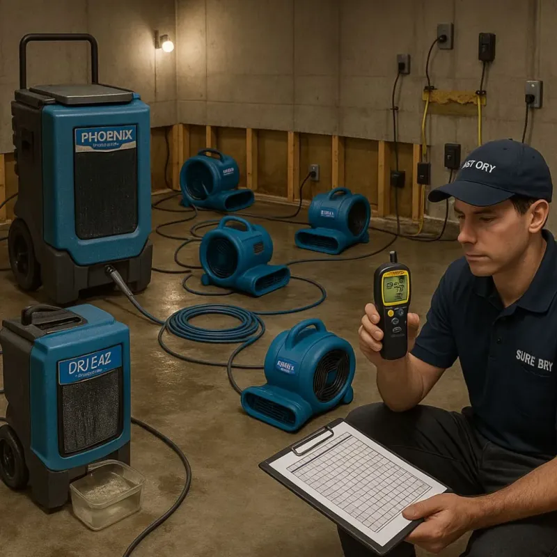 Structural Drying and Dehumidification process in Warson Woods, MO